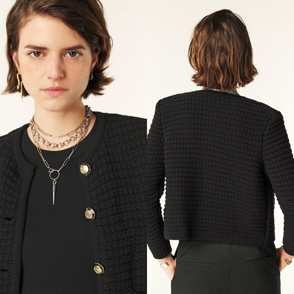Ba&sh Gaspard knitted tweed cardigan NO OFFERS - Picture 4 of 13